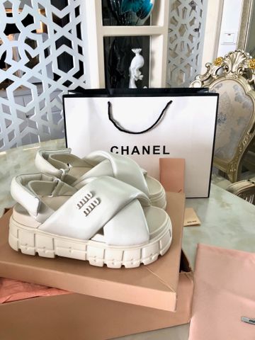 Sandal nữ miu* miu* cao 5cm quai da bê đẹp VIP 1:1