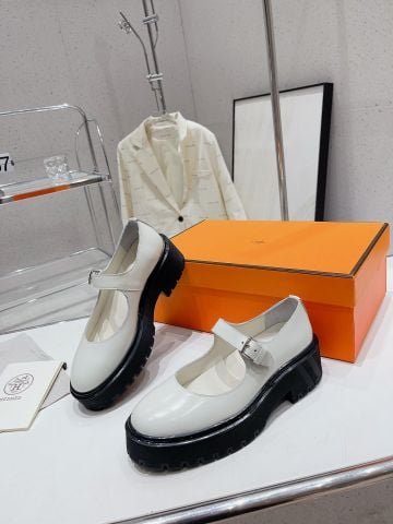 Giày nữ Hermes* đế cao 5cm quai ngang đẹp trẻ trung VIP 1:1