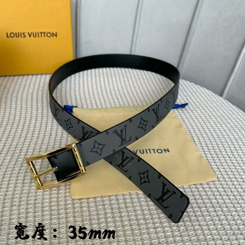 Belt LV* nam nữ bản 3.5cm dây hoạ tiết Monogram