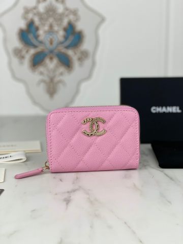 Ví nữ chanel* dáng nhỏ da cừu vân trám đẹp SIÊU CẤP