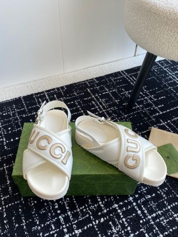 Sandal nam GUCCI* da bò chữ nổi đẹp SIÊU CẤP