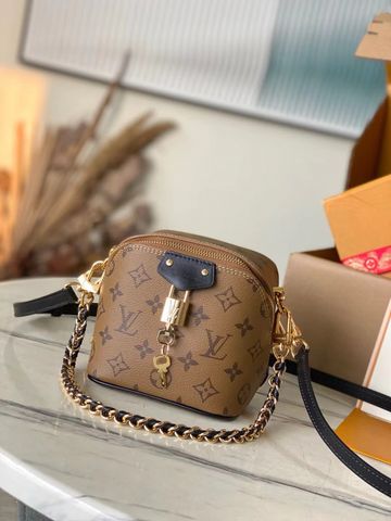 Túi xách nữ L*V hoạ tiết Monogram nâu vàng mini