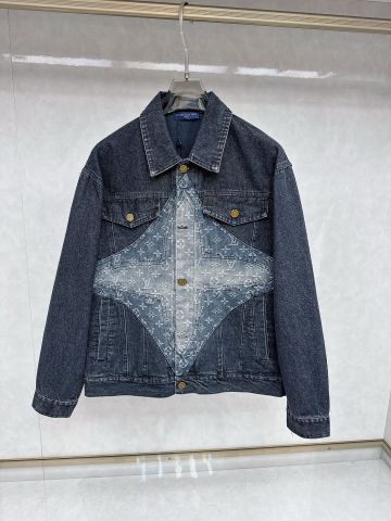 Áo khoác jeans nam nữ L*V phối hoạ tiết Monogram kiểu cực đẹp độc VIP 1:1