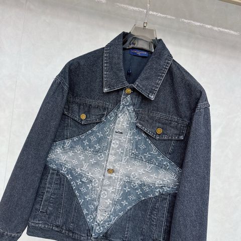Áo khoác jeans nam nữ L*V phối hoạ tiết Monogram kiểu cực đẹp độc VIP 1:1