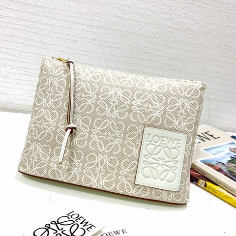 Clutch Loe*We* nam nữ 27cm canvas hoạ tiết logo đẹp VIP 1:1