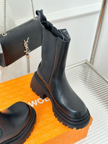 Boot Naked* WWolfe* cổ lỡ da bò cao cấp đế cao 9cm đẹp độc VIP 1:1