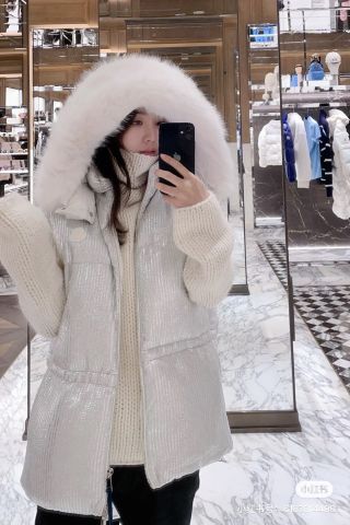 Áo phao gile moncler* mũ viền lông đẹp VIP 1:1