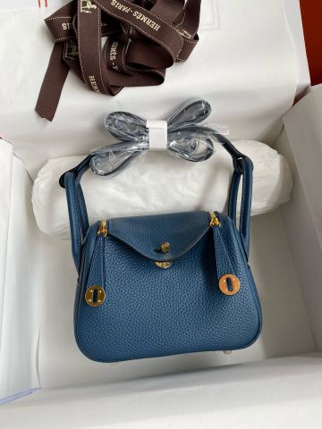 Túi xách nữ Hermes* lindy mini 19cm xanh dương đẹp