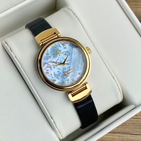 Đồng hồ nữ Vivienne* Westwood* dây da case 32mm đẹp thanh lịch 2 màu SIÊU CẤP