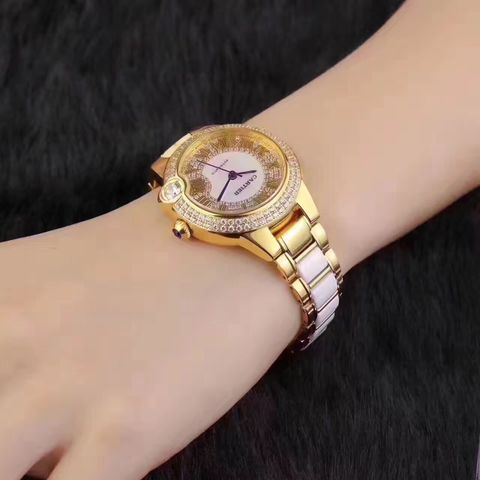 Đồng hồ cartier đính kim cương nhân tạo hàng cao cấp