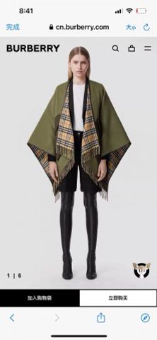 Áo choàng dạ Burberry* kẻ có thể sử dụng được cả hai mặt