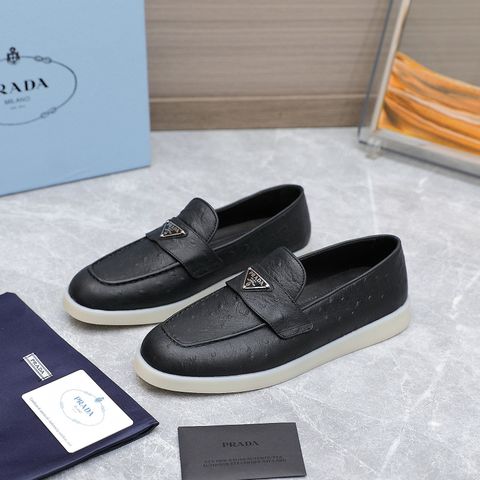 Giày slip on nam nữ PRADA* da vân đà điểu đế  mềm đẹp dễ đi