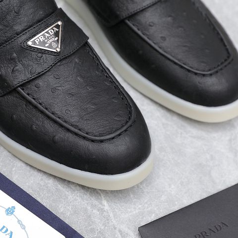 Giày slip on nam nữ PRADA* da vân đà điểu đế  mềm đẹp dễ đi