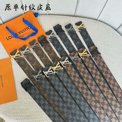 Belt nam L*V dây hoạ tiết Monogram Dây da sử dụng được cả hai mặt đẹp và tiện lợi