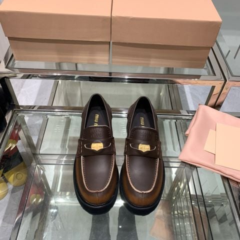 Giày nữ Loafer miu* miu* đế cao da bò xịn dáng đẹp VIP 1:1