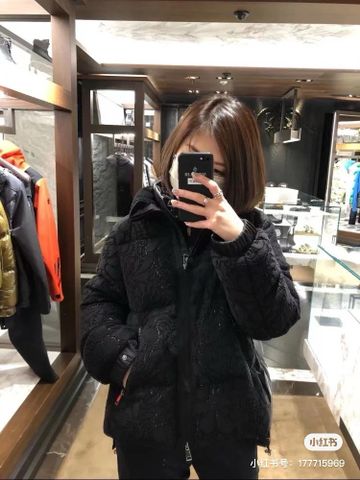 Áo phao nữ moncler* phối ren đen kiểu đẹp VIP 1:1