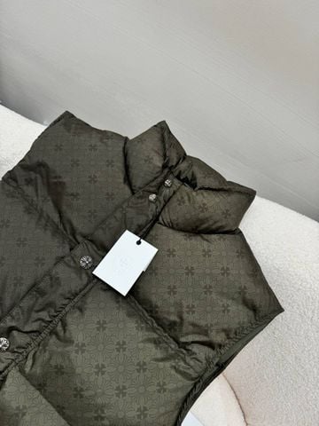 Áo phao gile Chrome* Hearts* khuy bạc cho nữ hàng độc VIP 1:1