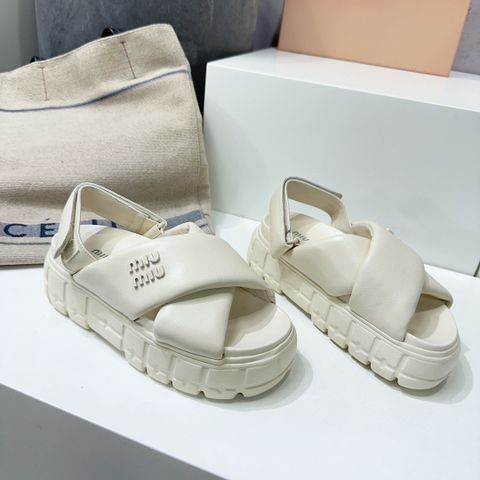 Sandal nữ miu* miu* quai sa bê đế cao 5cm VIP 1:1