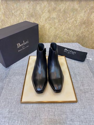Giày nam cao cổ BERLUTI* da bò lỳ nhập khẩu kiểu đơn giản form dáng cực đẹp đẳng cấp VIP 1:1