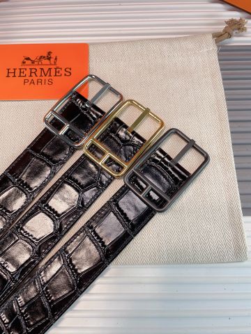 Belt nam nữ HERMES* vân cá sấu bản 3.2cm SIÊU CẤP