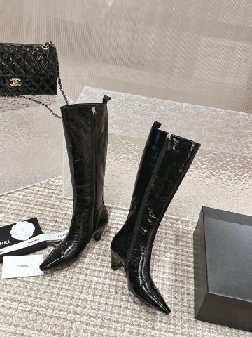 Boot chanel* cổ cao da lỳ và da vân cực đẹp sang chất hàng độc VIP 1:1