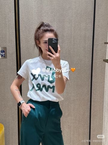 Áo phông nữ Max* Mara*  họa tiết thắt nơ