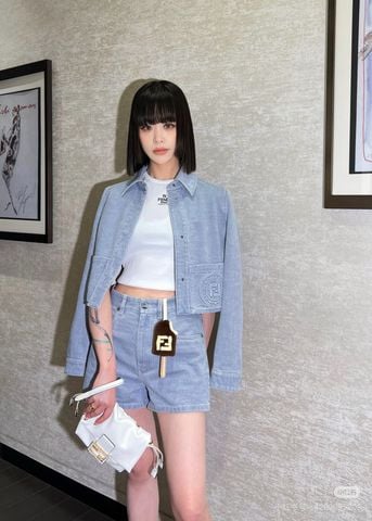 Set bộ Denim FENDI*  – Cropped Jacket & Short Vintage