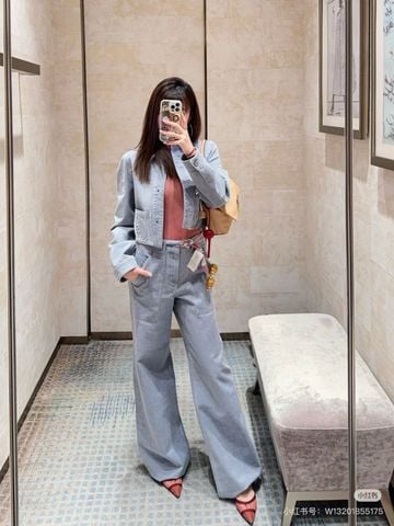Quần Jean Nữ FENDI*  Ống Đứng Cao Cấp
