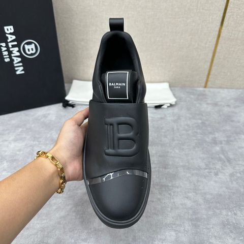 Giày slip on nam BALMAIN* da bò dập nổi Logo đẹp VIP 1:1