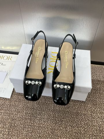 Giày cao gót Di*or* gót vuông cao 6cm đẹp sang VIP 1:1