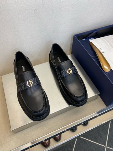 Giày nam Loafer DIOR* da bê đai phối hoạ tiết kim cương đẹp lịch lãm VIP 1:1