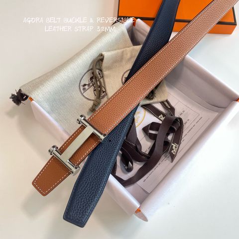 Belt nam nữ HERMES* bản nhỏ 3,2cm