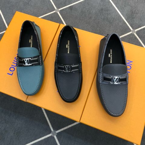 Giày moccasin nam Louis* LV* da bò phối hoạ tiết Monogram đẹp VIP 1:1