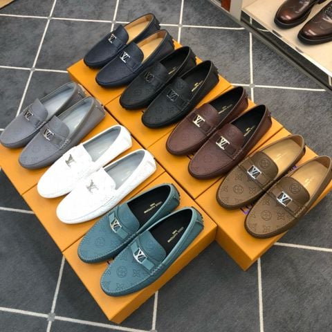 Giày moccasin nam Louis* LV* da bò xịn thêu nổi hoạ tiết cực đẹp sang độc đáo VIP 1:1