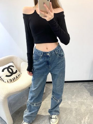 Quần jeans nữ miu* miu* ống thẳng VIP 1:1