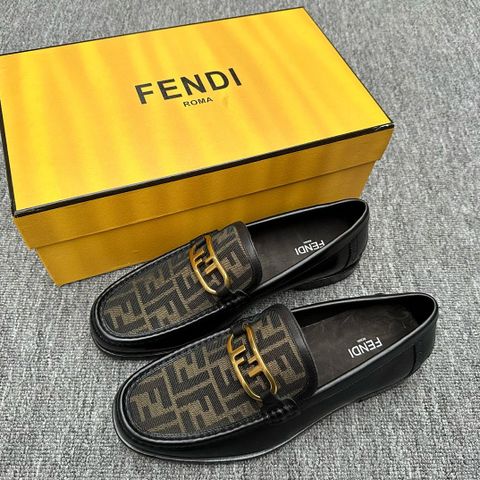 Giày nam Loafer FENDI* da bò in nổi hoạ tiết Logo FF đẹp VIP 1:1