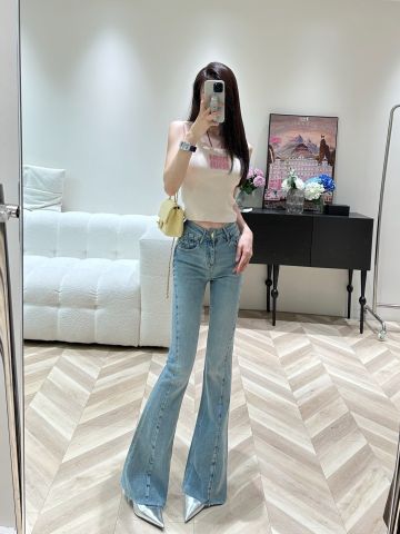 Quần jeans nữ CHA*NEL* ống loe đẹp VIP 1:1