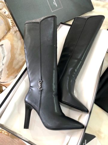 Boot YSL* cổ cao gần gối gót cao 9,5cm da bê mềm xịn đẹp sang chảnh VIP 1:1