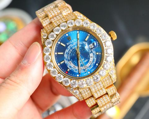 Đồng hồ nam rolex* nạm full kim cương viền mặt nạm hạt to đẹp sang nổi bật VIP 1:1