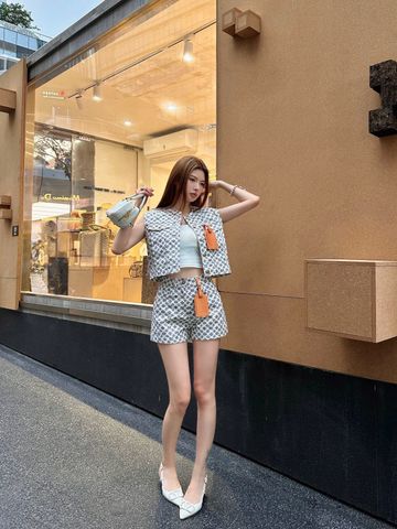 Áo Gile Denim L*V Nữ Monogram