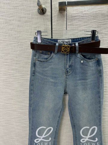 Quần jeans nữ ống loe Loe*We* kèm belt nâu đẹp VIP 1:1