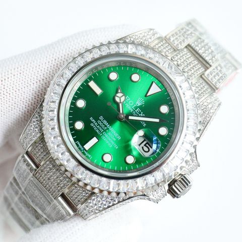 Đồng hồ nam rolex* nạm kim cương mặt xanh đẹp lịch lãm VIP 1:1