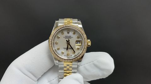 Đồng hồ nữ rolex* dây kim loại nạm kim VIP 1:1