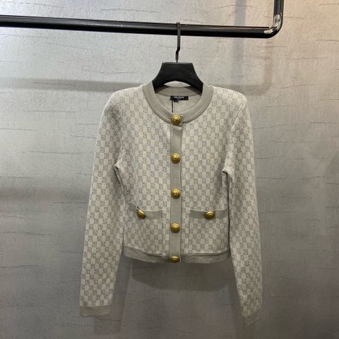 Áo cardigan len BALMAIN* hoạ tiết logo khuy vàng đẹp VIP 1:1