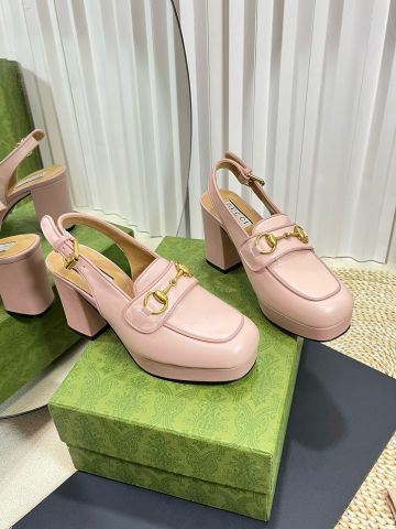 Giày cao gót GUCCI* da bò xịn hở gót cao 9cm gót to cao đều đẹp dễ đi VIP 1:1