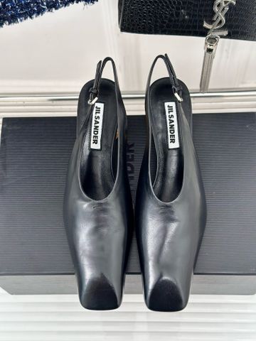 Giày cao gót JIL SANDER* cao 6cm gót trong suốt da bò dáng đẹp sang VIP 1:1