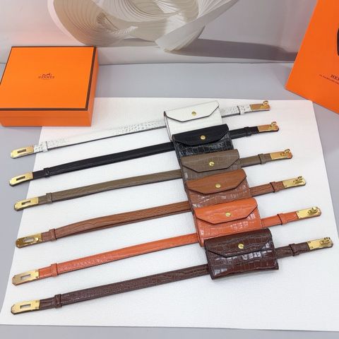 Belt bag Herme*s Kelly da bò vân cá sấu 1.8cm – phong cách thanh lịch
