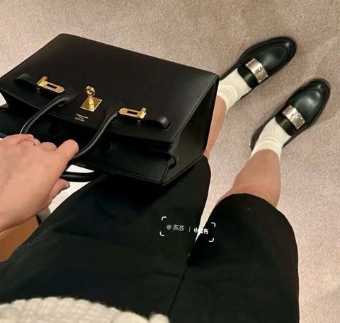 Giày nữ Loafer Hermes* da bò khóa bạc đẹp sang VIP 1:1