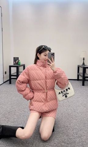 Áo phao nữ GUCCI* đai eo hoạ tiết logo  cao cấp màu đẹp