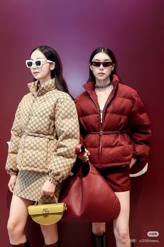 Áo phao nữ GUCCI* đai eo hoạ tiết logo  cao cấp màu đẹp